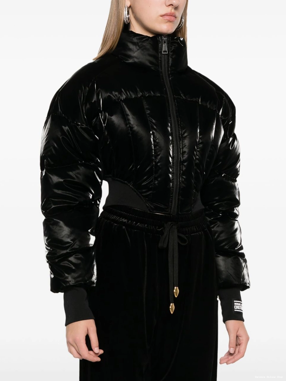 Cheap Jeans Couture laminated puffer Women jacket Versace 0817